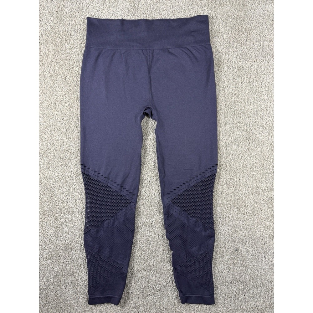 Marika Womens Size L Purple Seamless Mesh Panel High Waist Yoga Leggings Pants